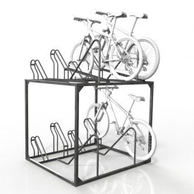 compact bicycle rack 8 capacity dual height