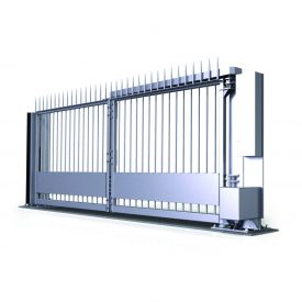 High security trackless bi-fold gate